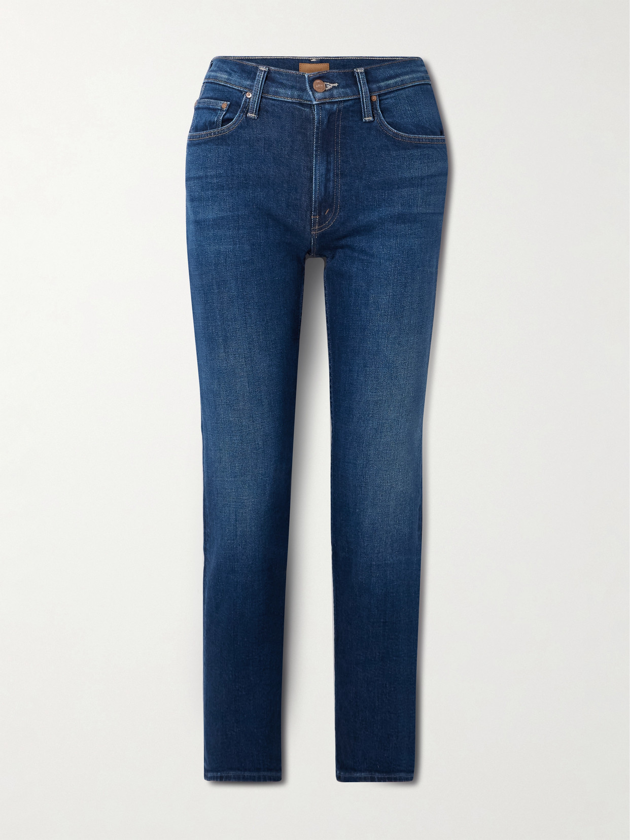 Mother The Mid-rise Rider Flood Mid-rise Skinny Jeans In Blue