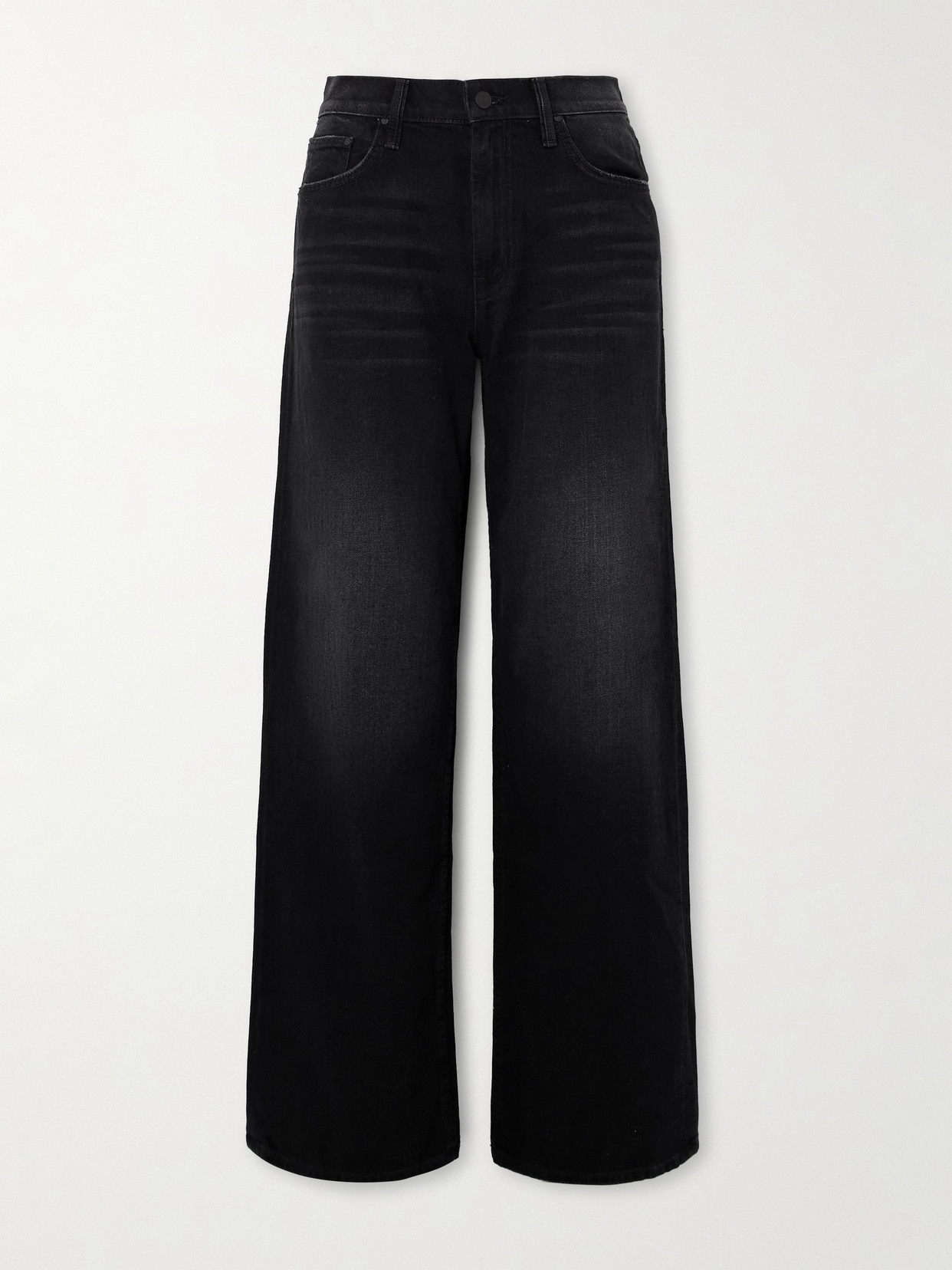 Mother - The Spinner Zip Sneak High-rise Straight-leg Jeans - Black