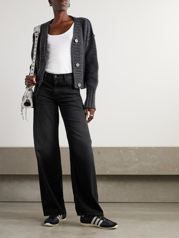 MOTHER The Spinner Zip Sneak high-rise straight-leg jeans