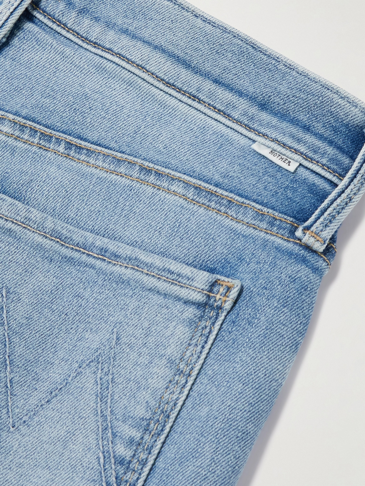 Mother Petites The Lil Mid Rise Hiker Hover Fight For Your Right Jeans In Blue - Size 23