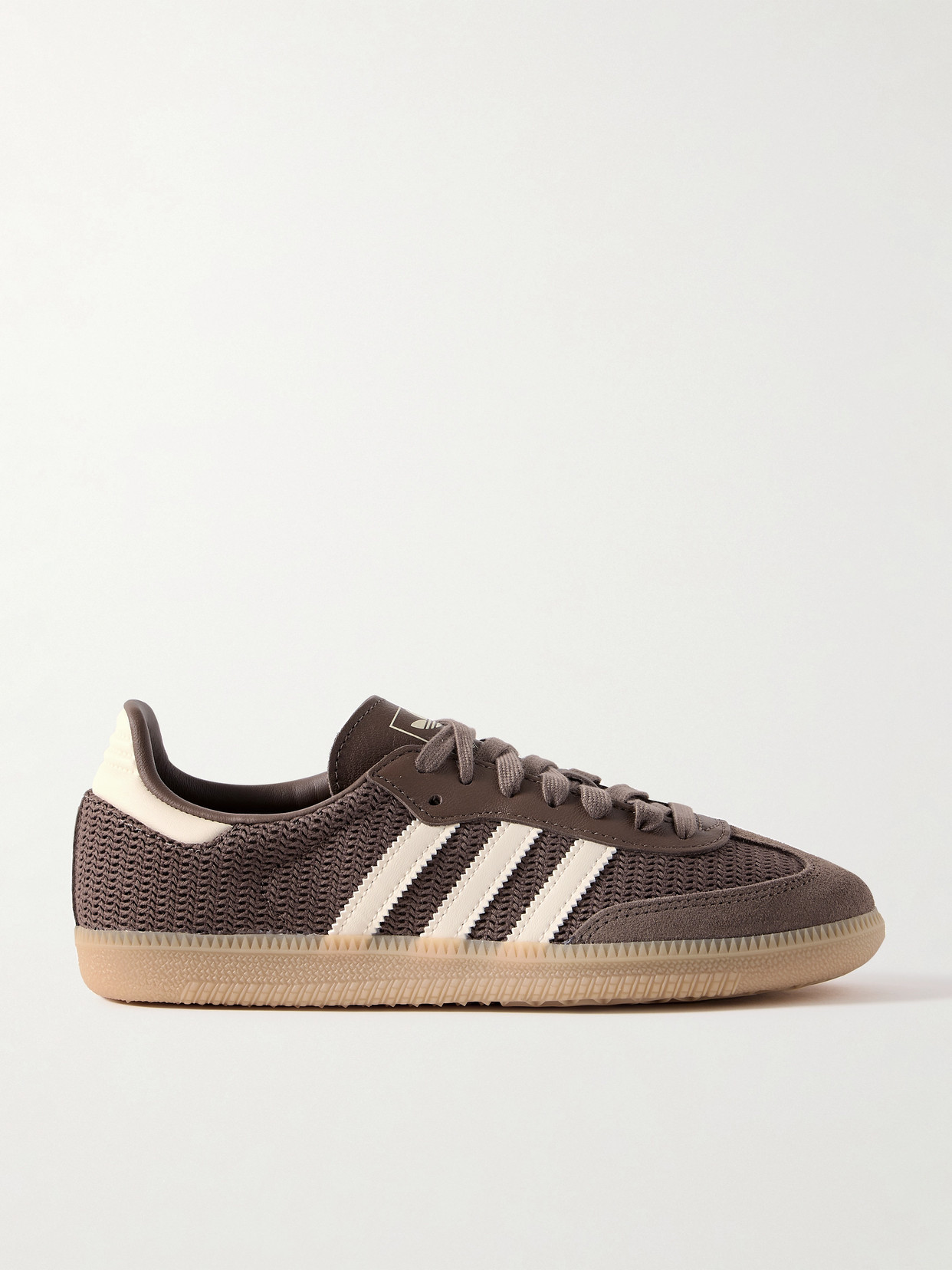 ADIDAS ORIGINALS SAMBA OG LEATHER AND SUEDE-TRIMMED CROCHET SNEAKERS