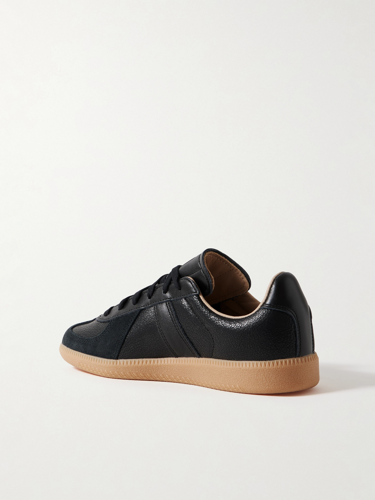 ADIDAS ORIGINALS BW ARMY LUX SUEDE-TRIMMED CRACKED-LEATHER SNEAKERS