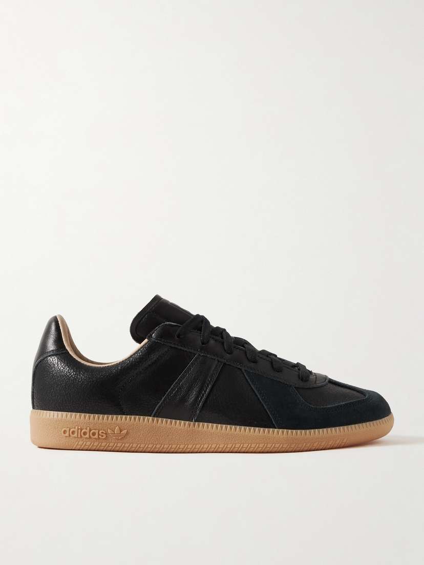 adidas Originals Bw Army Lux Suede-trimmed Cracked-leather Sneakers