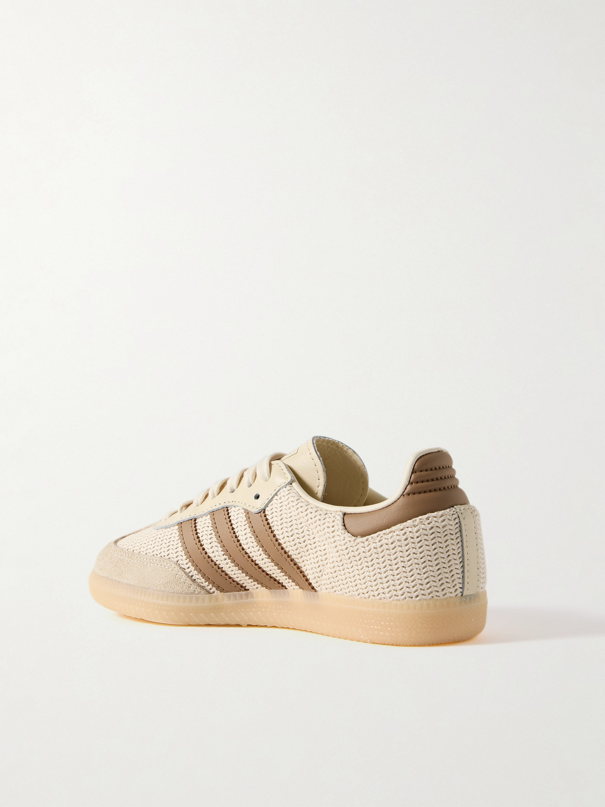 ADIDAS ORIGINALS SAMBA OG LEATHER AND SUEDE-TRIMMED CROCHET SNEAKERS