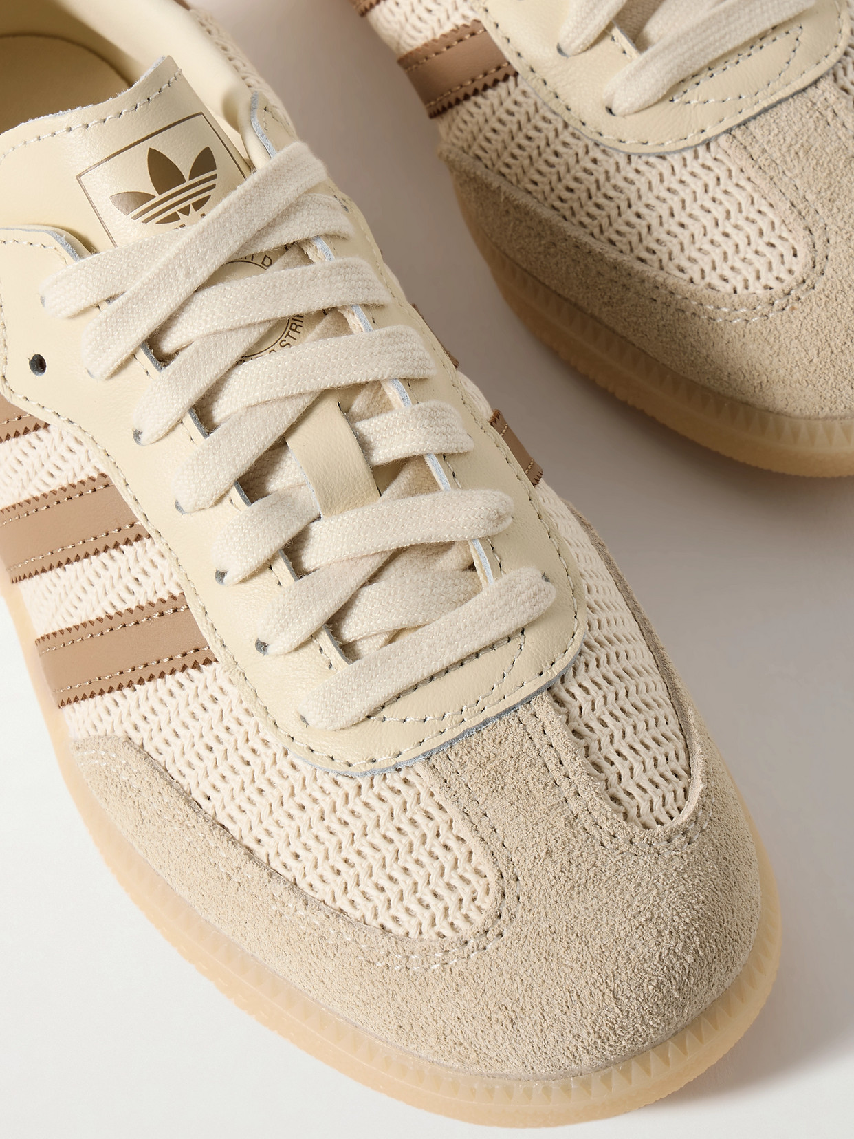 ADIDAS ORIGINALS SAMBA OG LEATHER AND SUEDE-TRIMMED CROCHET SNEAKERS