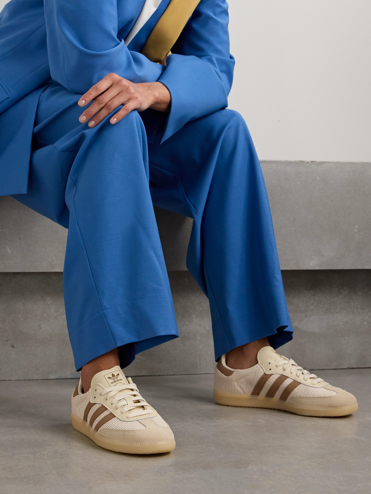 ADIDAS ORIGINALS SAMBA OG LEATHER AND SUEDE-TRIMMED CROCHET SNEAKERS