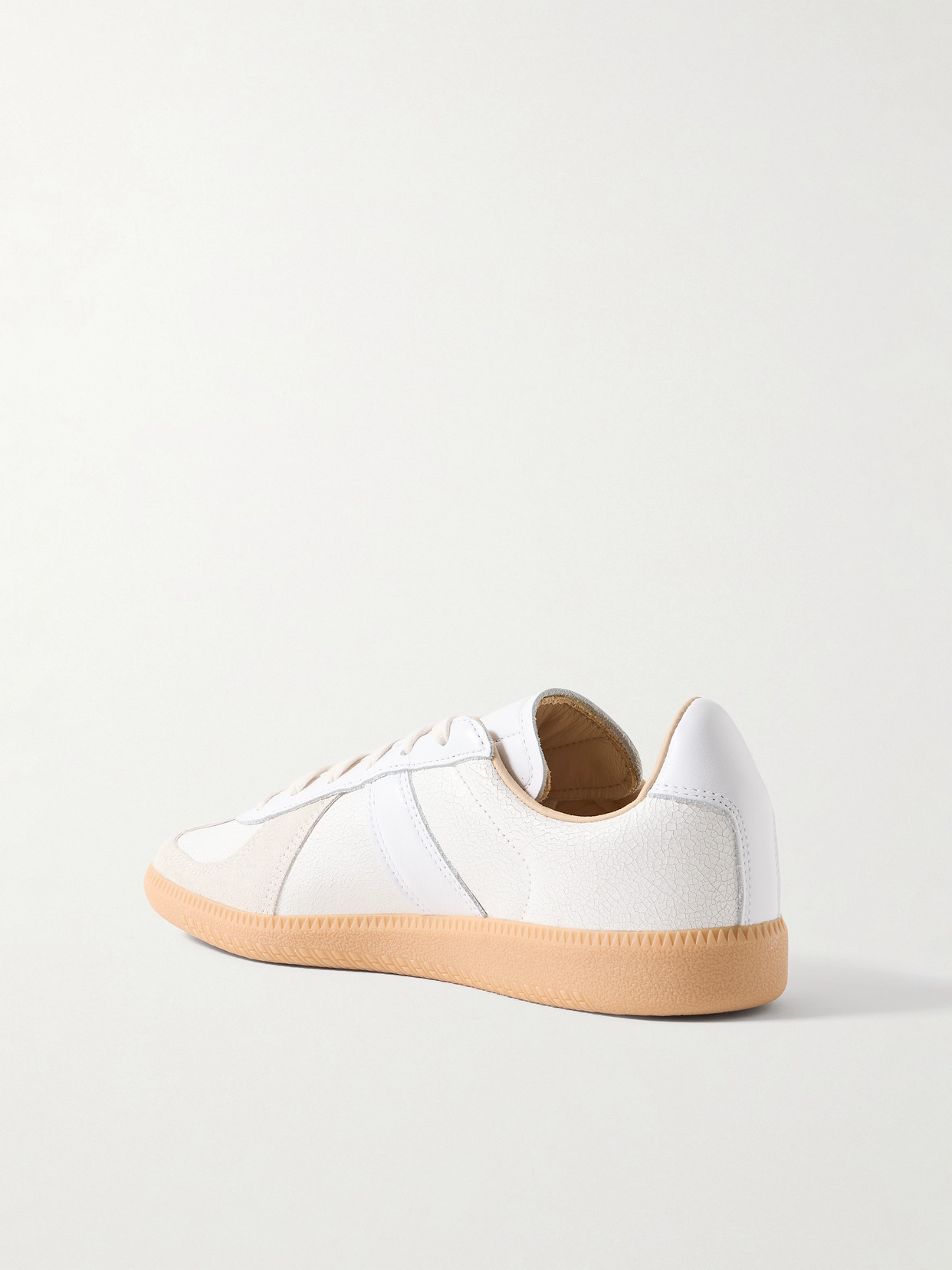 Adidas Originals Bw Army Lux Suede-trimmed Paneled Cracked-leather Sneakers In White