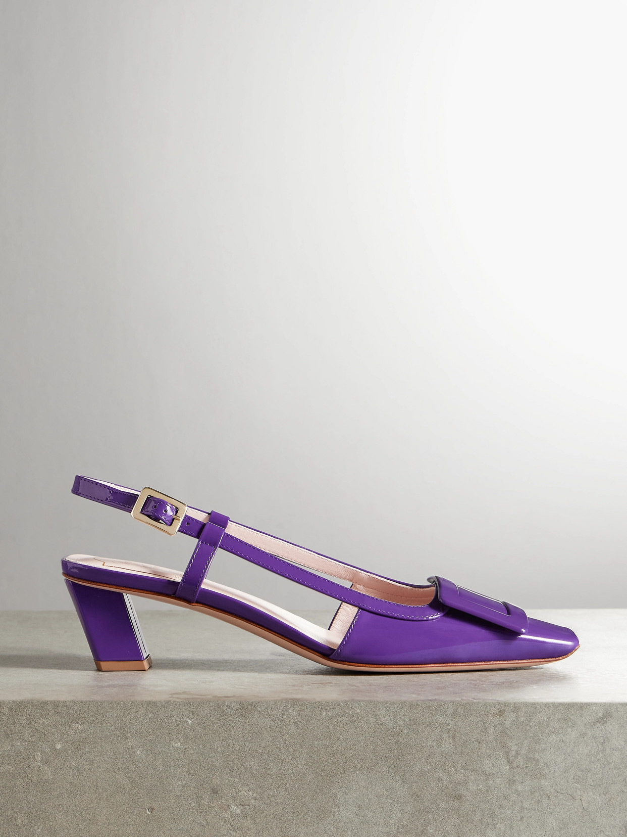 Roger Vivier Belle Vivier Patent-leather Slingback Pumps In Purple