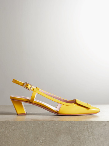 ROGER VIVIER Belle Vivier 45 patent-leather slingback pumps