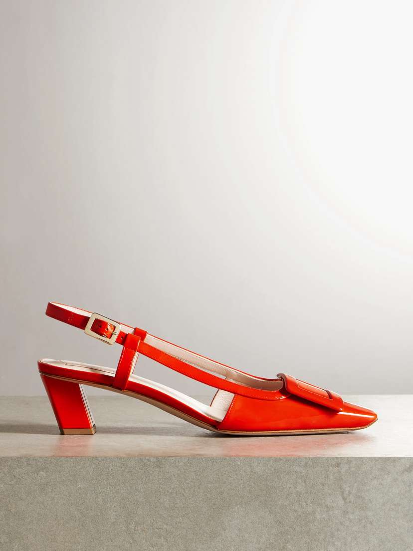 Roger Vivier Belle Vivier 45 Patent-leather Slingback Pumps