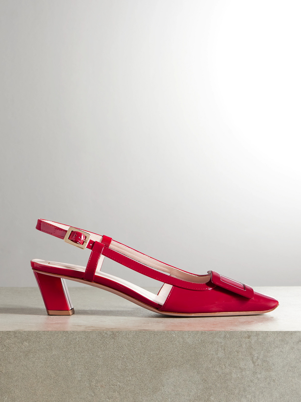 Roger Vivier - Belle Vivier Patent-leather Slingback Pumps - Red