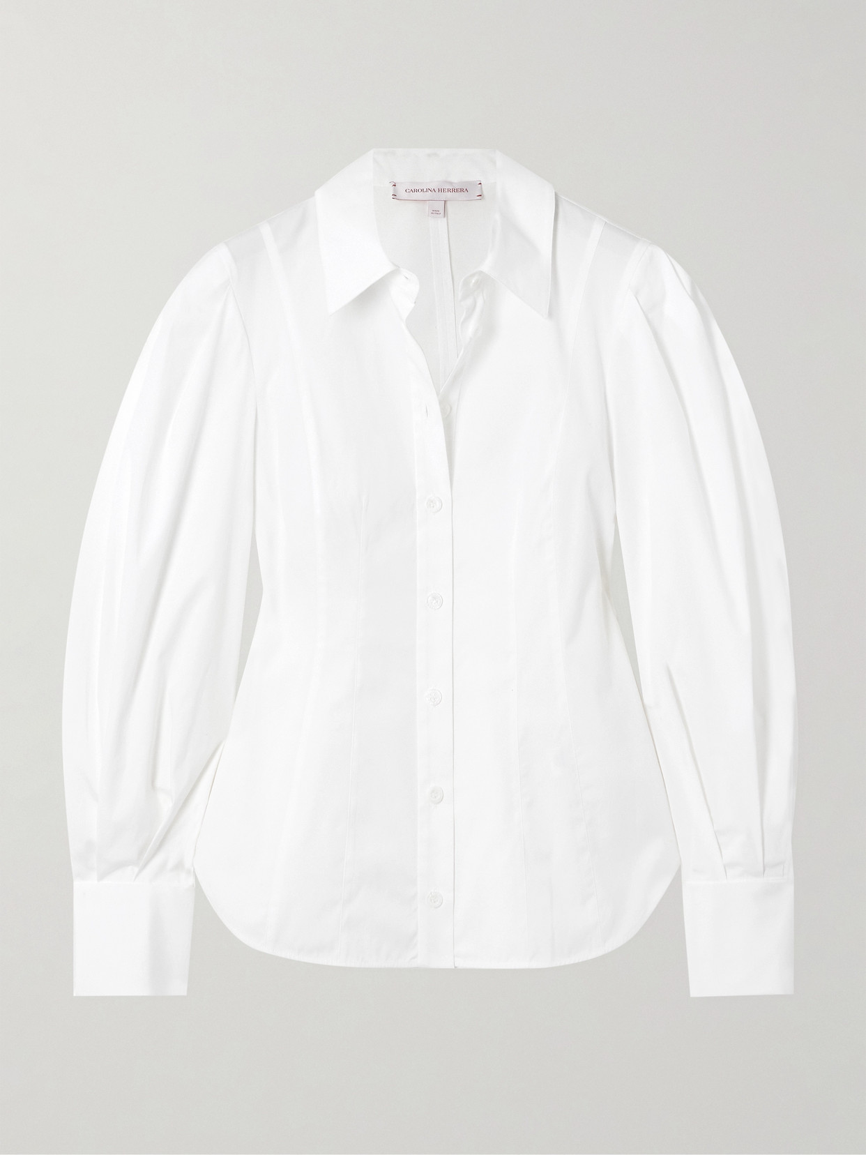 Carolina Herrera Cotton-blend Poplin Shirt In White