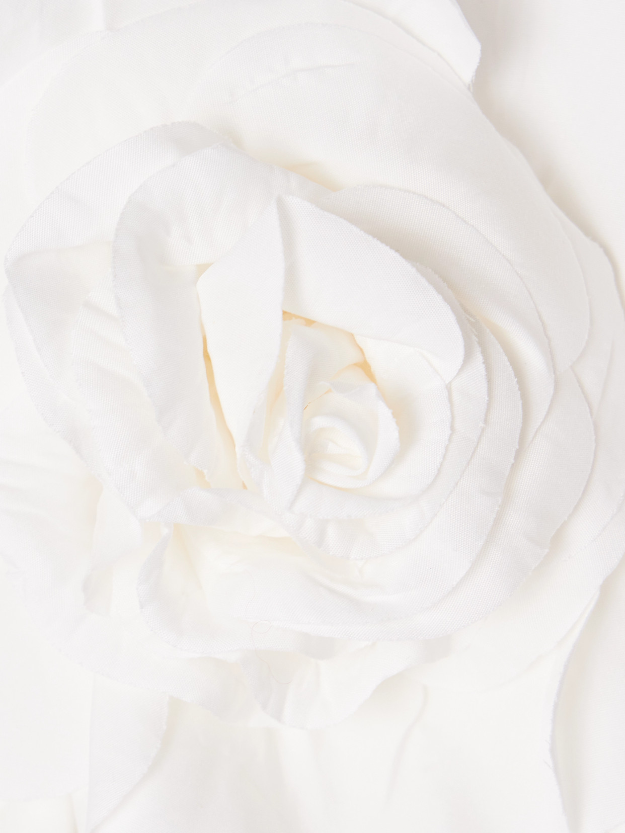 Carolina Herrera Off-the-shoulder Ruffled Appliquéd Cotton-blend Poplin Halterneck Blouse In White