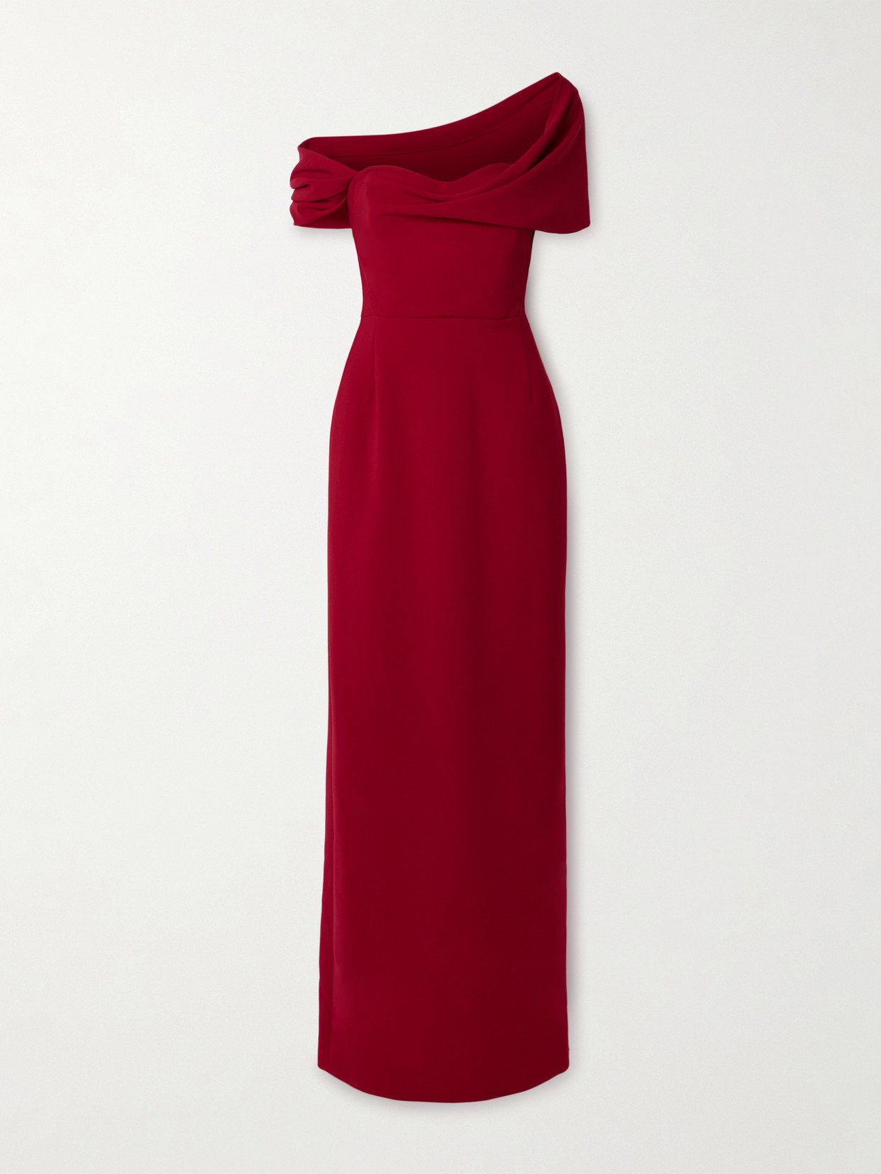 Carolina Herrera - Off-the-shoulder Draped Crepe Gown - Red
