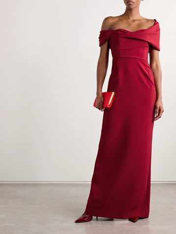 Carolina Herrera Off-the-shoulder draped crepe gown