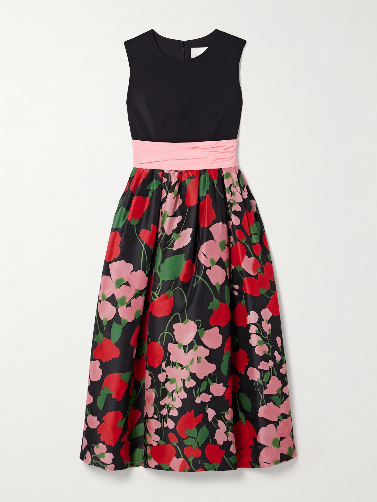 Carolina Herrera Floral-print Silk Midi Dress In Multi