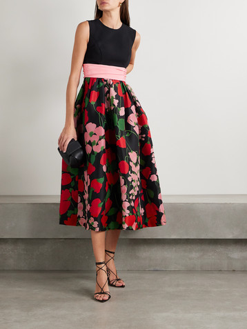 Carolina Herrera Floral-print silk midi dress