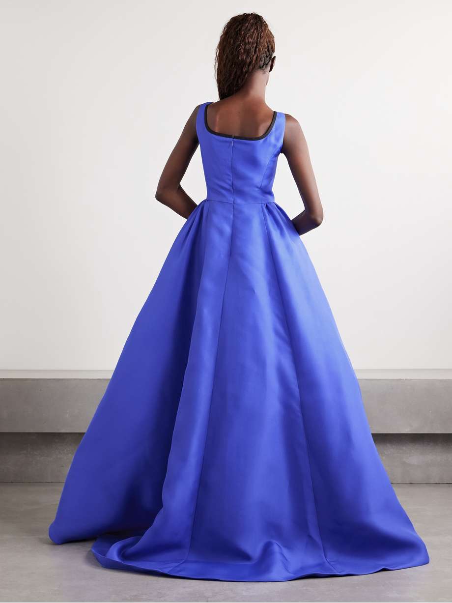 pleated silk-gazar gown