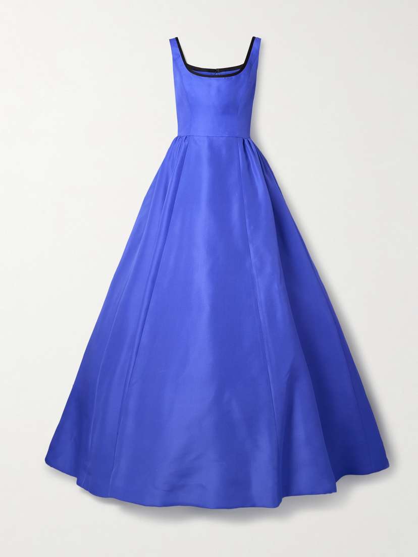 Carolina Herrera Pleated Silk-gazar Gown
