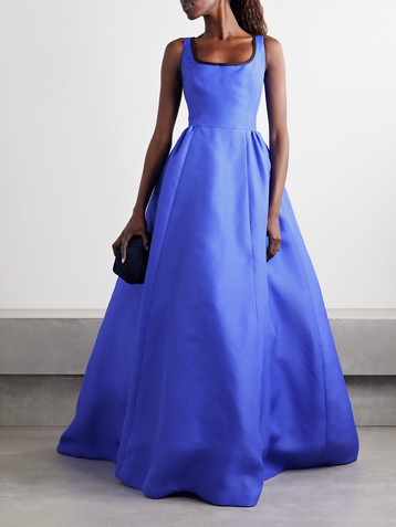 Carolina Herrera Pleated silk-gazar gown
