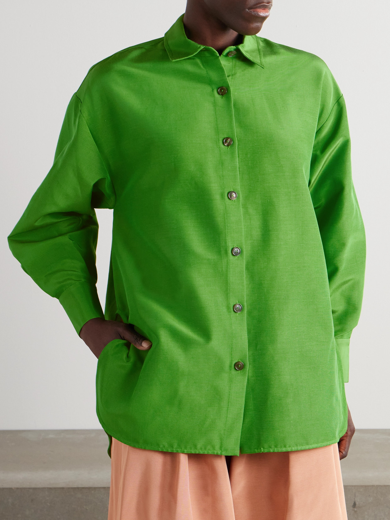 Cotton-Blend Faille Shirt