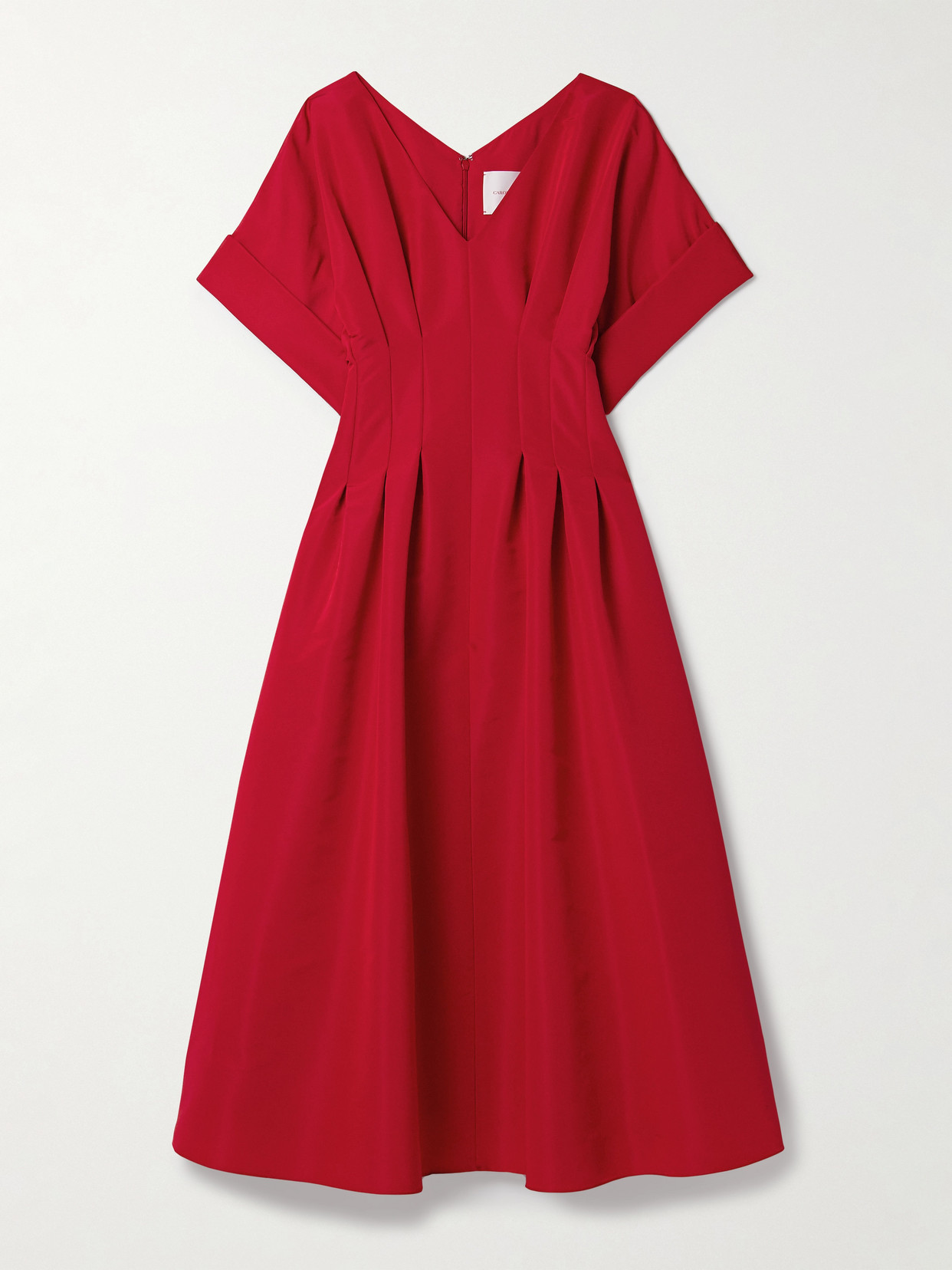 Carolina Herrera - Pleated Silk-faille Midi Dress - Red