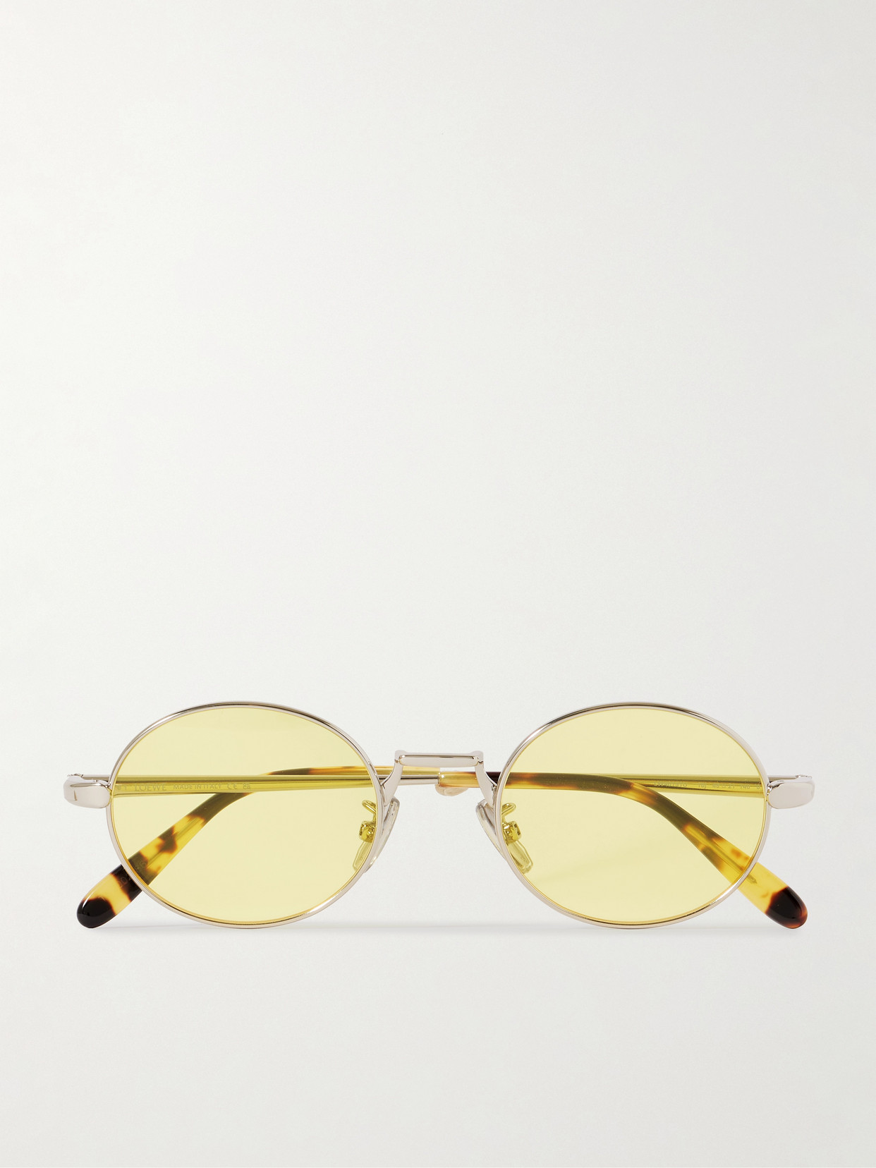 Loewe Round-frame Silver-tone Sunglasses In Metallic