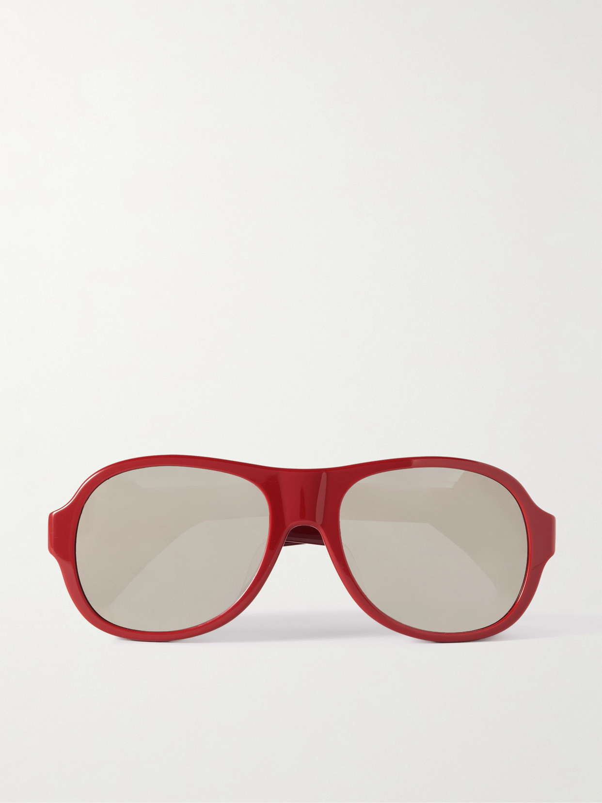 Celine Aviator-style Acetate And Leather Sunglasses In Red