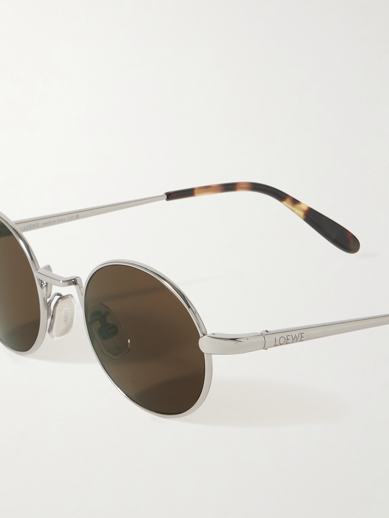 Loewe Round-frame Silver-tone Sunglasses In Silver