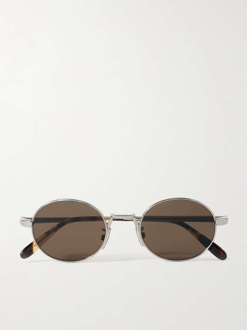 Loewe Round-frame Silver-tone Sunglasses