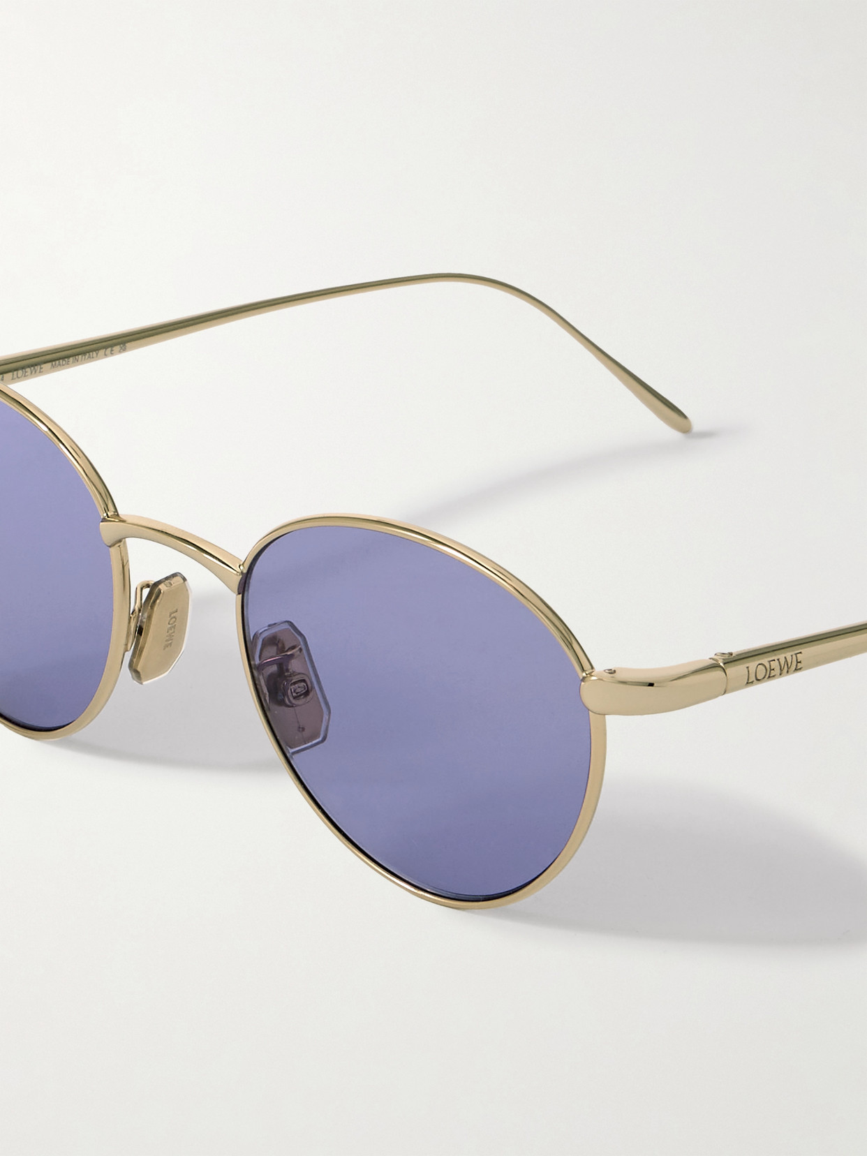 Loewe Round-frame Gold-tone Sunglasses In Gold