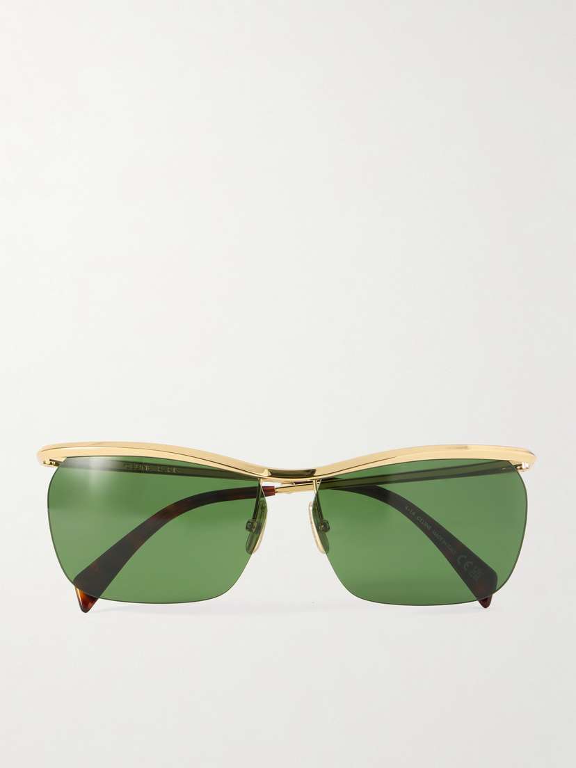 CELINE Eyewear Square-frame Gold-tone Sunglasses