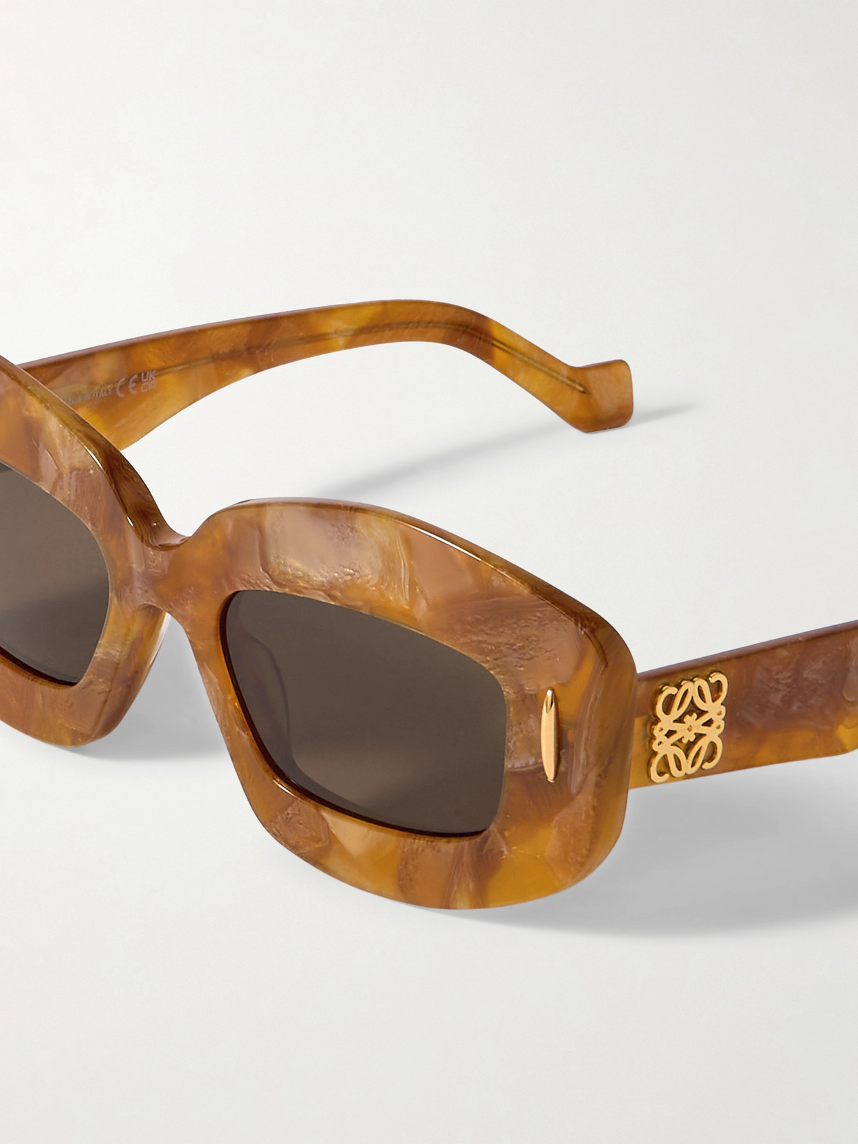 Loewe Screen Square-frame Marbled Acetate Sunglasses In Brown