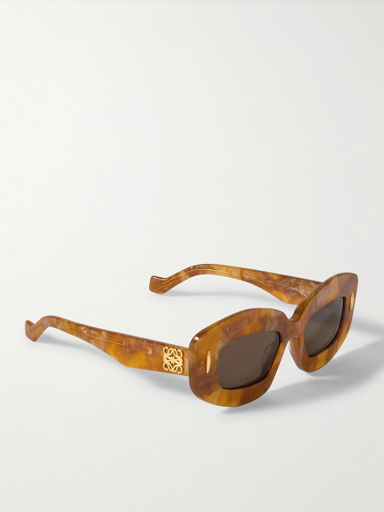 Loewe Screen Square-frame Marbled Acetate Sunglasses In Brown