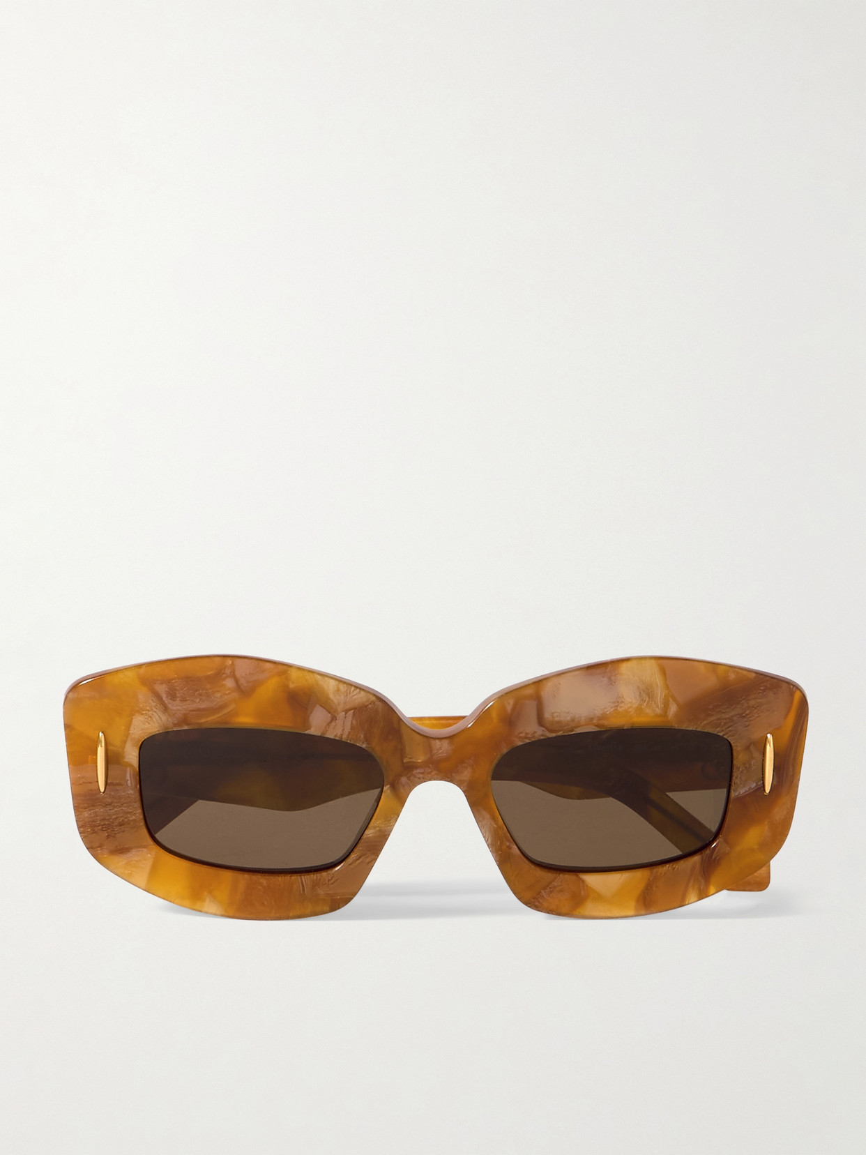 Loewe Screen Square-frame Marbled Acetate Sunglasses In Brown
