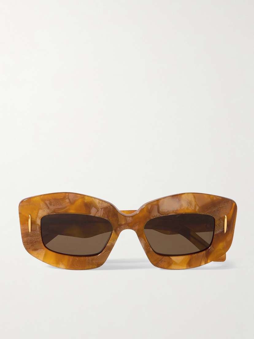 Loewe Screen Square-frame Marbled Acetate Sunglasses