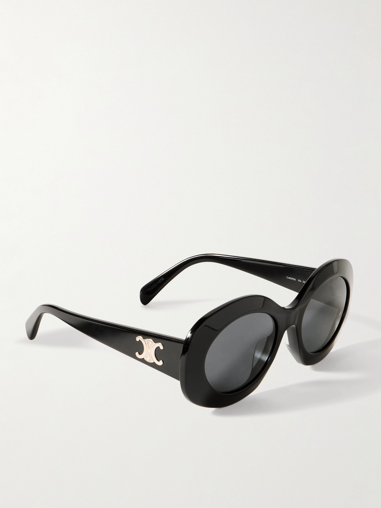 Celine Triomphe Oversized Round-frame Acetate Sunglasses In Black