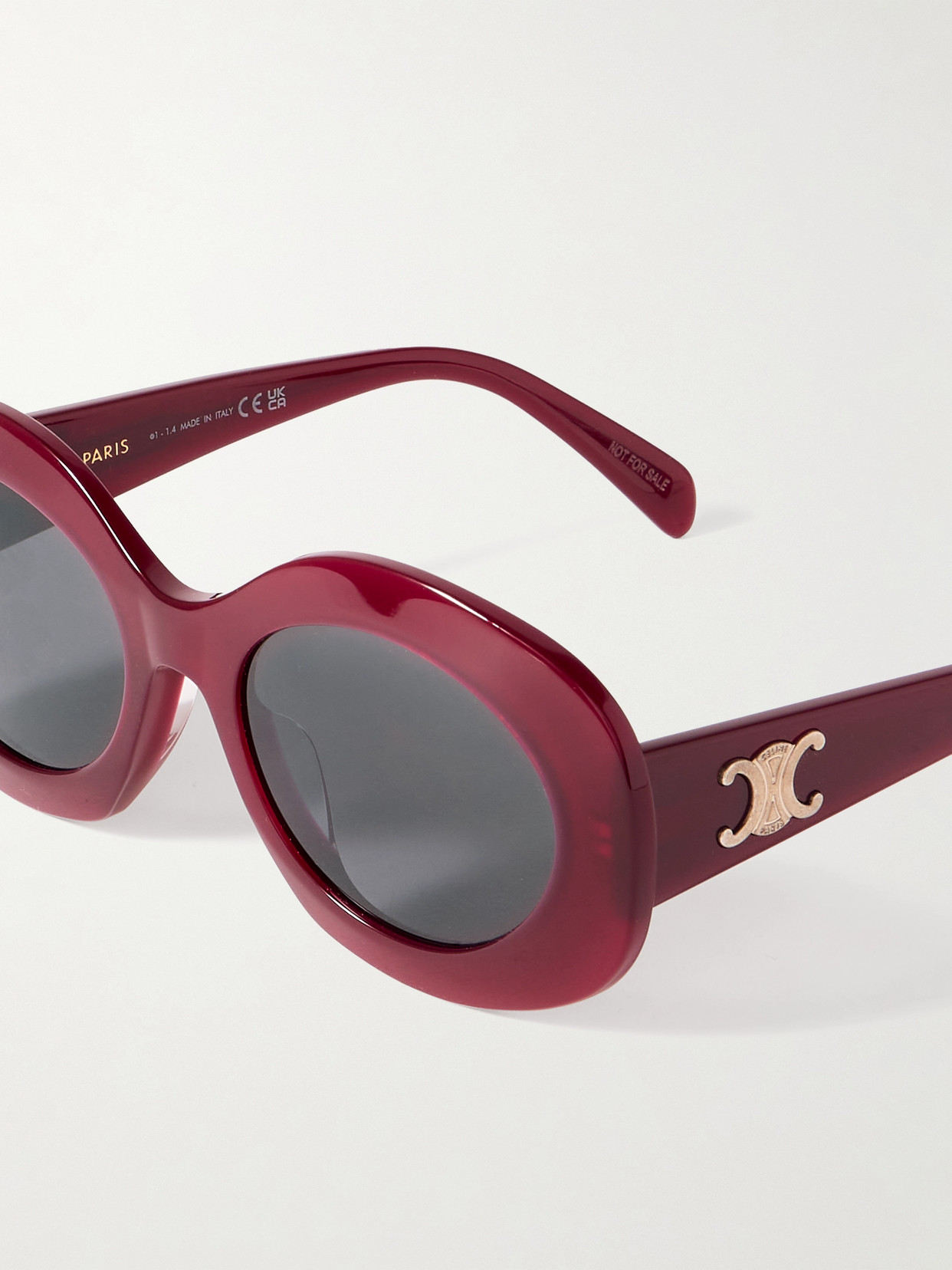 Celine Triomphe Oversized Round-frame Acetate Sunglasses In Red