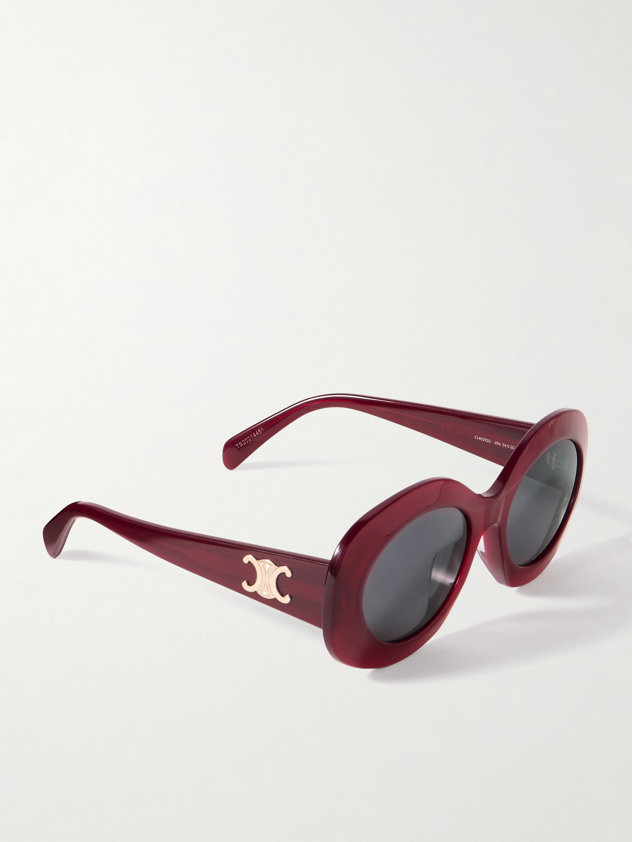 Celine Triomphe Oversized Round-frame Acetate Sunglasses In Red