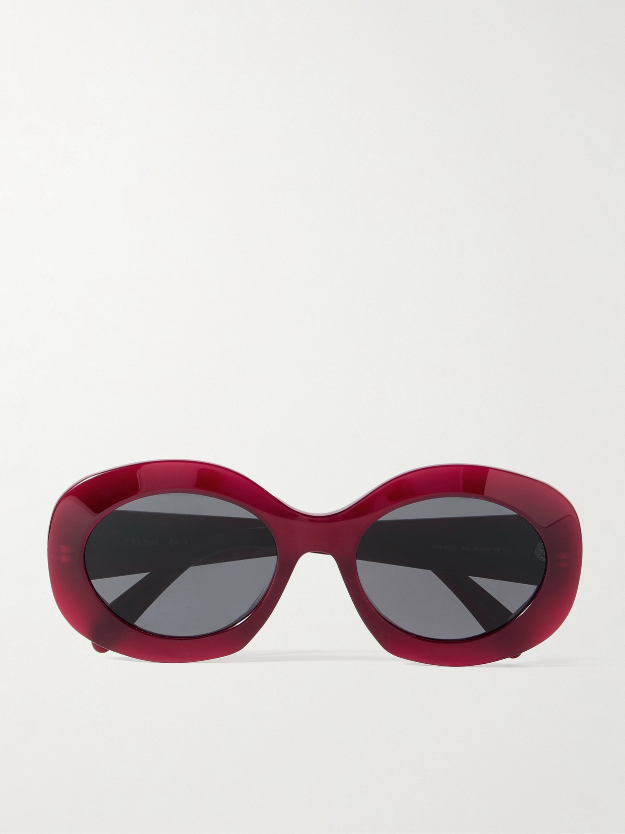 Celine Triomphe Oversized Round-frame Acetate Sunglasses In Red