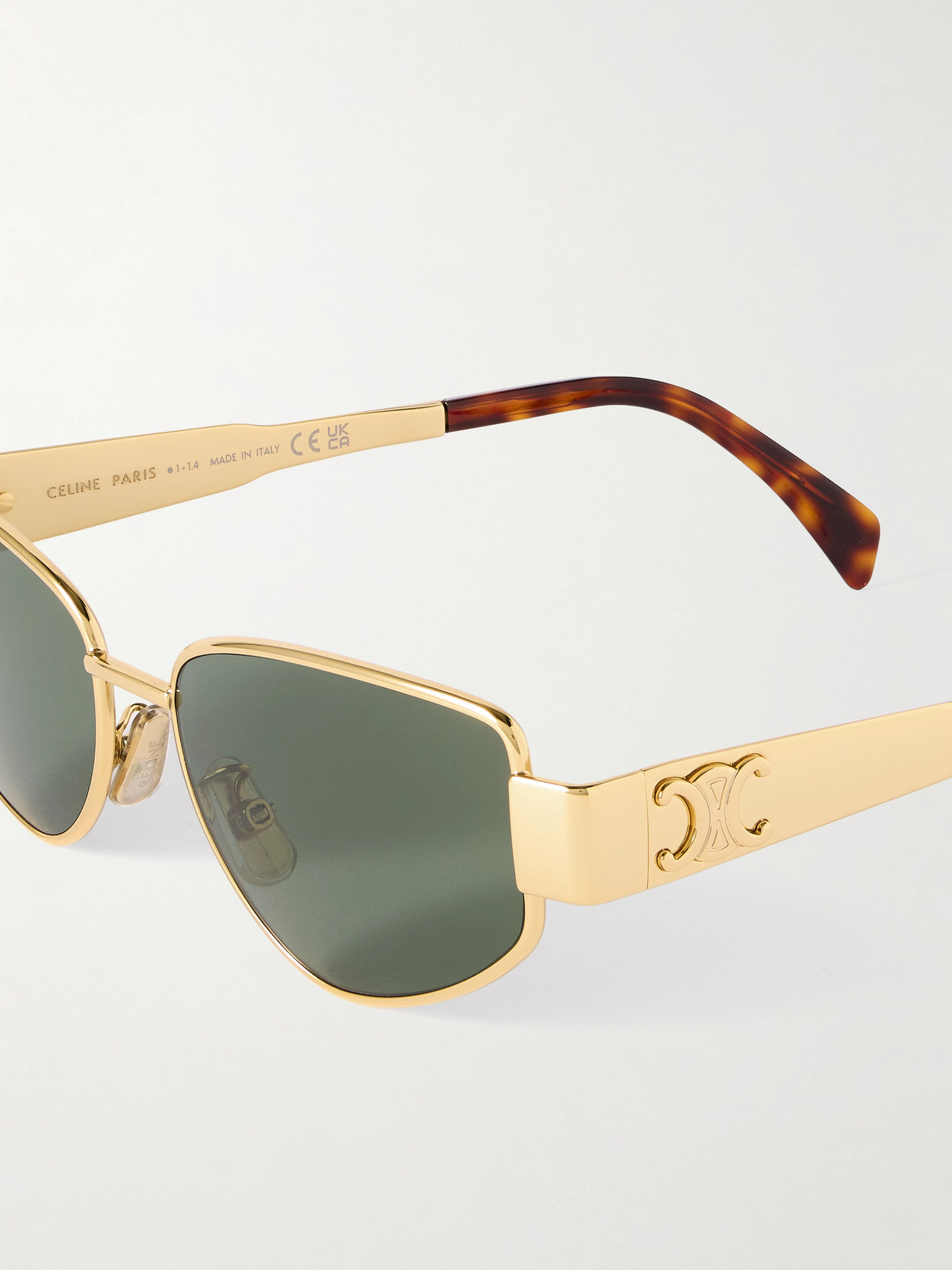 Celine Triomphe 55mm Cat Eye Sunglasses In Gold