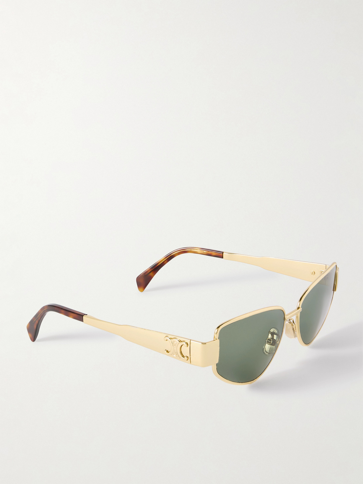 Celine Triomphe 55mm Cat Eye Sunglasses In Gold