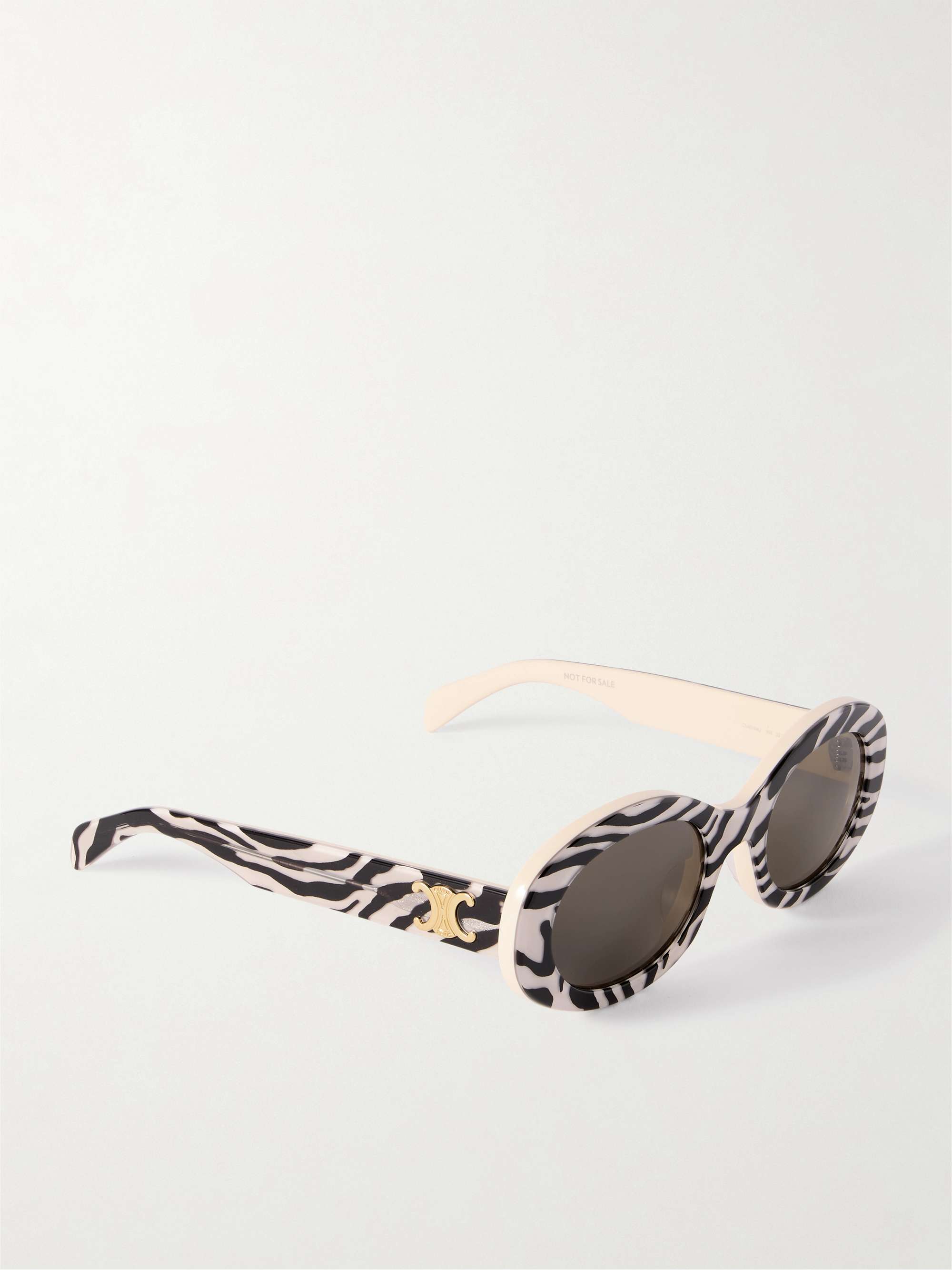 CELINE EYEWEAR Triomphe oval-frame acetate sunglasses