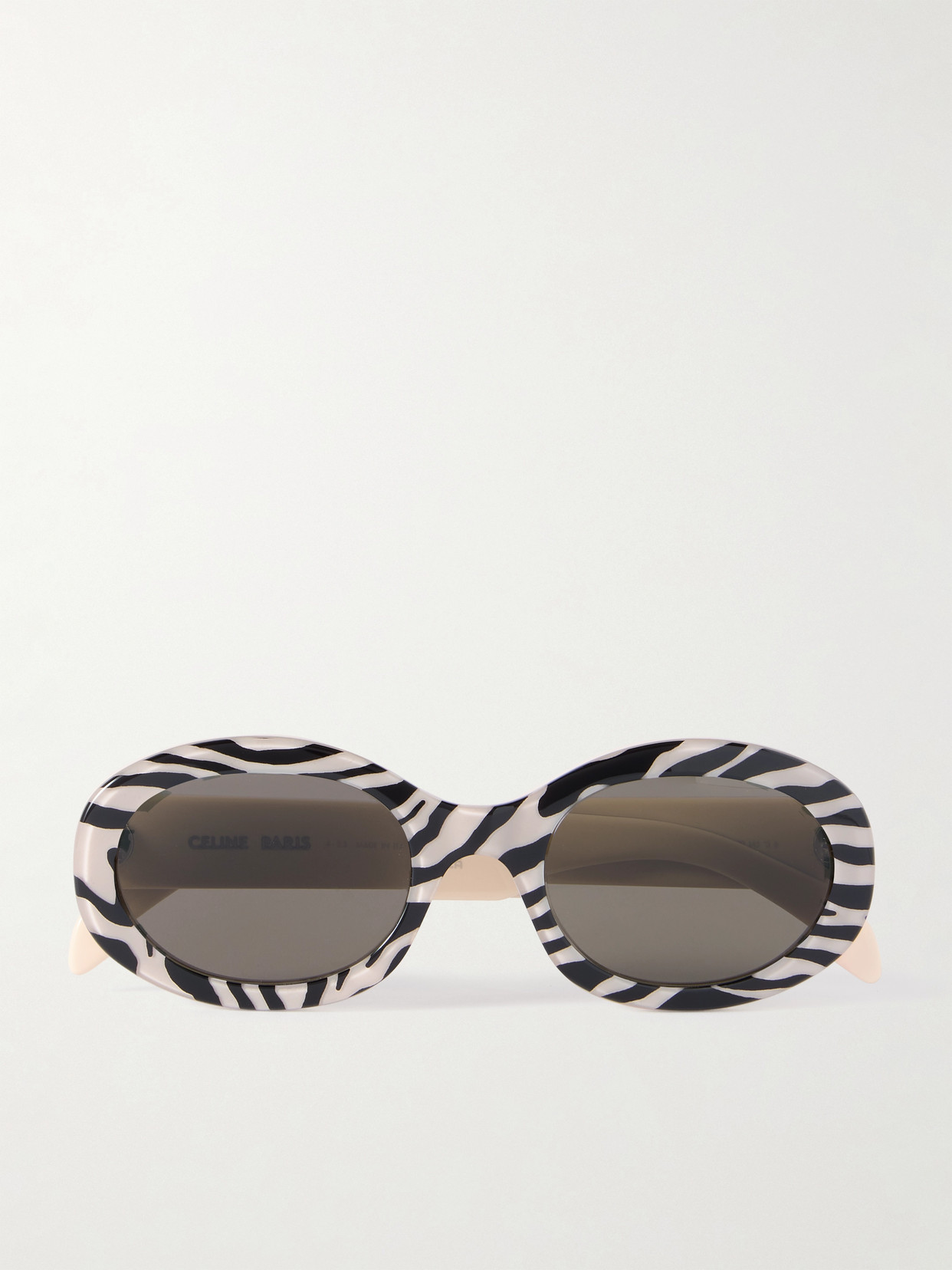 Celine Round-frame Striped Acetate Sunglasses In Animal Print