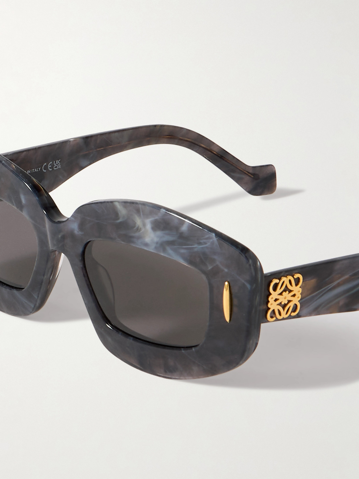 Loewe Screen Square-frame Marbled Acetate Sunglasses In Black