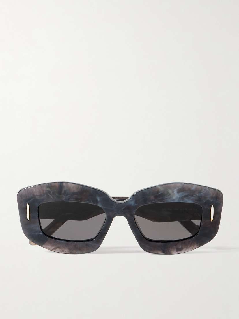 Loewe Screen Square-frame Marbled Acetate Sunglasses