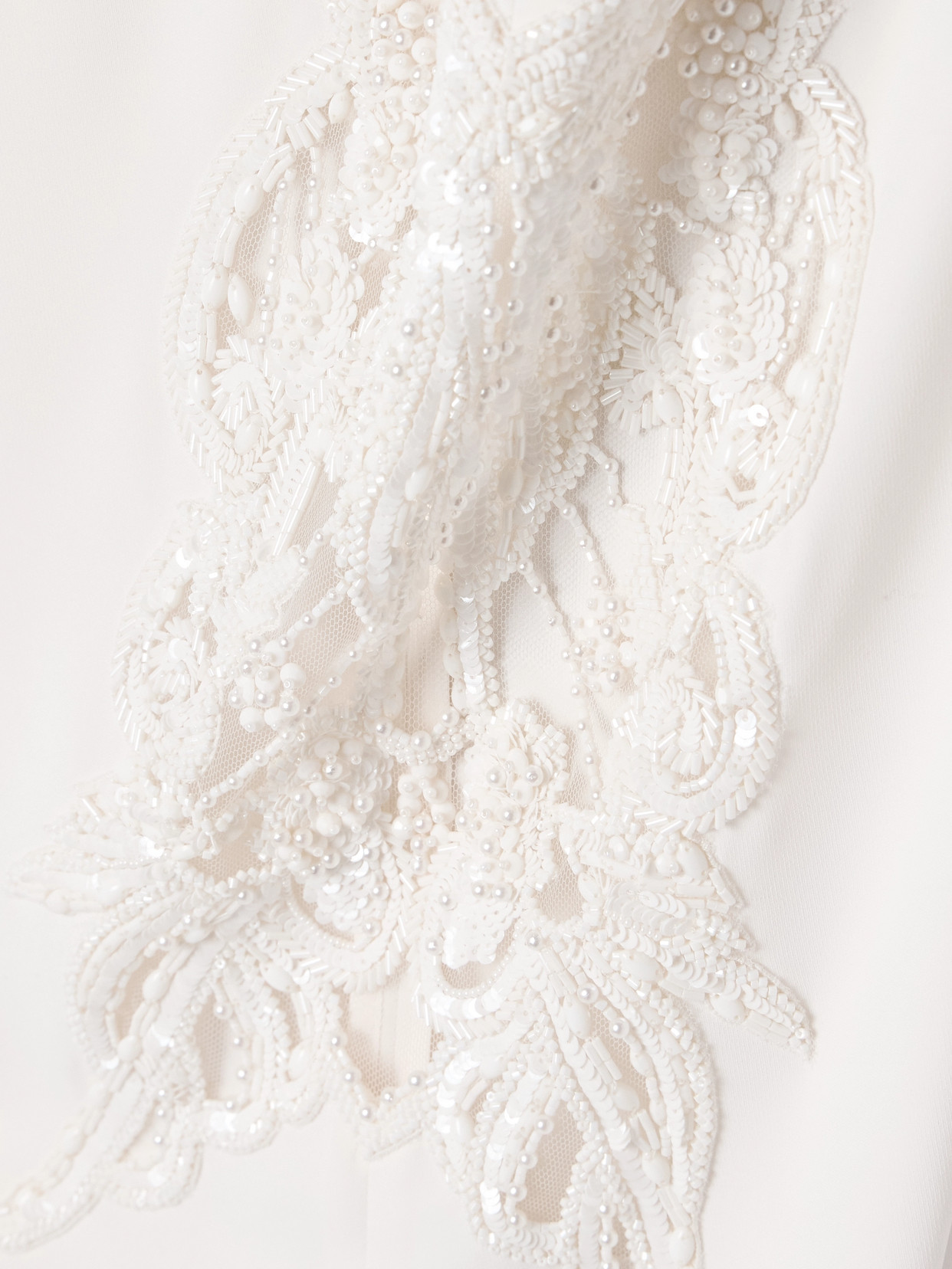Zuhair Murad Embellished Cady Flared Pants In White