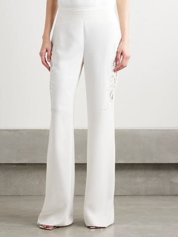 Zuhair Murad Embellished cady flared pants
