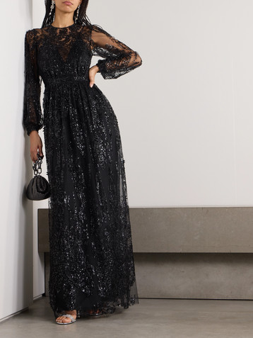 Zuhair Murad Bead and sequin-embellished tulle gown