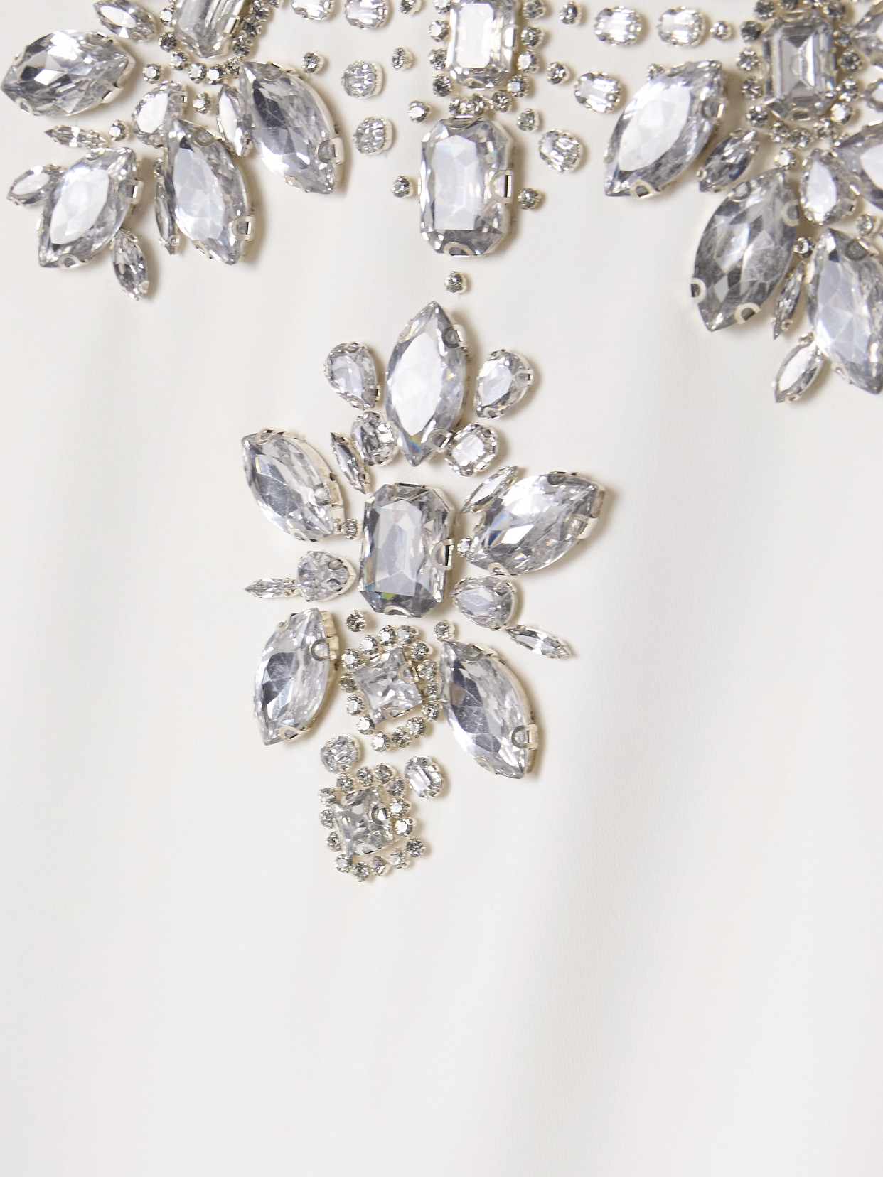 Zuhair Murad Draped Crystal-embellished Cady Gown In White